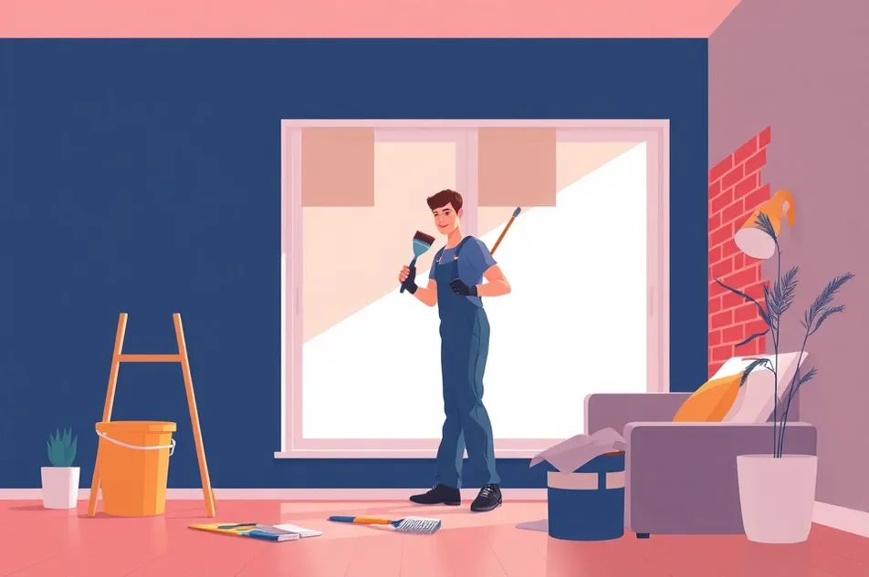 Intérieur rénové après travaux de peinture à Avion